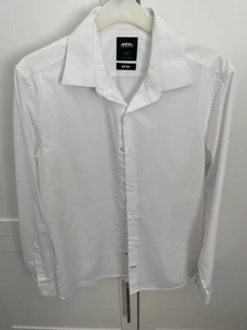 Burton Menswear Easy Iron Long Sleeved White Slim Fit Shirt Size S (14.5-15") - Picture 1 of 6
