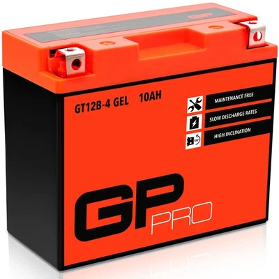 Batterie 12V 10Ah GEL GP-PRO GT12B-4 moto scooter similaire YT12B-BS YT12-B4
