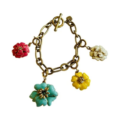 Stella & Dot цветущий цветок подвеска браслет золотой эмали драгоценности подвеской пастель - Изображение 1 из 4