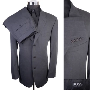 Hugo Boss EINSTEIN/SIGMA 2-teiliger 3-Knopf Wollanzug einfarbig grau 44 L Hose 36X32 - Bild 1 von 18