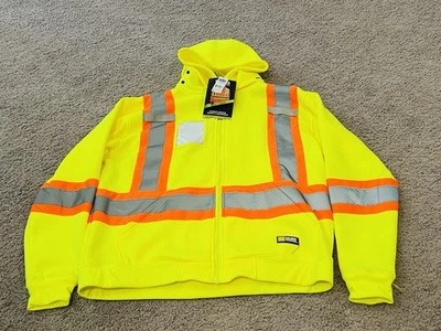 Holmes Workwear Reflective Hoodie Mens L Full Zip Fleece Class 2 Level 2 NWT - Image 1 of 4