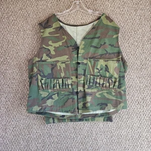 Canvas Camoflauge Hunting Vest Mens XL Pockets Rear Pouch Shell Holders - Picture 1 of 6