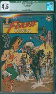 Flash Comics #94 ⭐ CGC 4.5 Qualified ⭐ Rare! Kubert Cvr Golden Age DC Comic 1948 - Picture 1 of 3