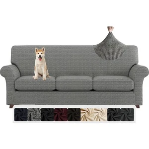 4 Piece Sofa Covers for Living Room Anti Slip Stretch Couch Covers for 3 Cush... - Picture 1 of 7