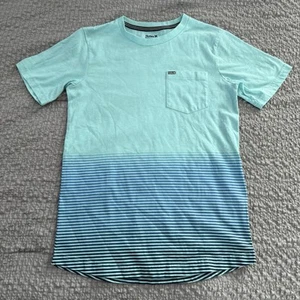 Hurley Size Large Boy Kids 12–13 Years Old Solid Blue And Striped Bottom Shirt - Picture 1 of 8