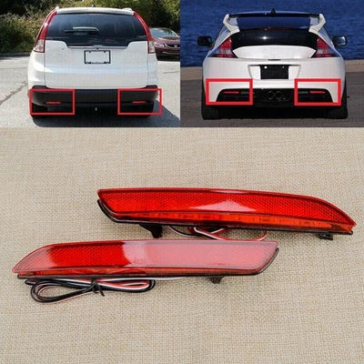 Luces de freno reflectoras LED para parachoques trasero aptas para Honda CR-Z CR-V 2011-2014 superior Foto 1 de 4