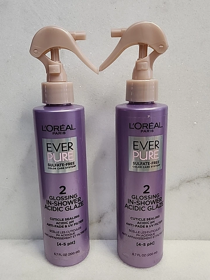 Lot Of 2 L'Oreal Paris EverPure Sulfate Free Glossing In Shower Acidic Glaze  - Image 1 of 2