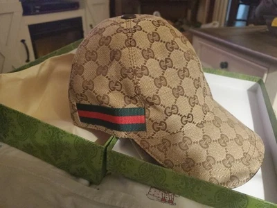 Gucci Designer Hat Beige Brand New With Leather Strap back - Image 1 of 4