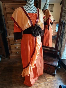 Ladies **EDWARDIAN LONG DRESS** 10-12 Victorian Costume Theatre Fancy Dress Gown - Picture 1 of 22