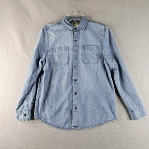 Thereabouts Denim Shirt Youth Large 14/16 Blue Long Sleeve Button Up Pockets - Picture 1 of 10