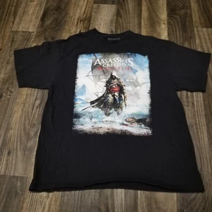 Assassins Creed Black Flag Video Game Promo Shirt Size XL Black Pirates - Picture 1 of 7