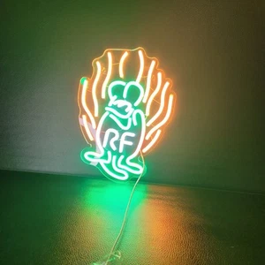 Nuevo letrero de luz de neón Rat Fink RF Bar 13,25"x10" con cadena colgante o montaje en mesa - Imagen 1 de 13