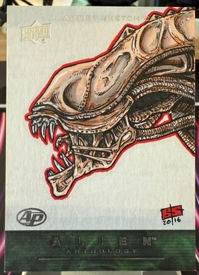 2016 Upper Deck Alien Anthology (AP) Sketch Bryan SilverBax Sheppard 1/1 [y1151] - Image 1 of 2