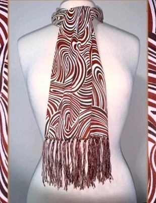 Bufanda de ópera de colección años 60 funky geométrica rayón para hombres mujeres 10"x 50" arte algorítmico Foto 1 de 4