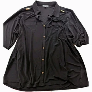 Madison 89th Black Short Sleeve Shirt Polo Womens 2X - Picture 1 of 6