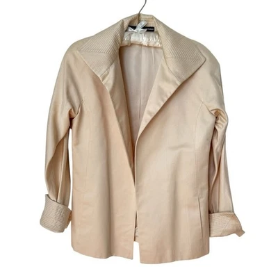 Linda Allard Ellen Tracy кремовый шелк куртка размер 2 - Изображение 1 из 4
