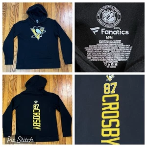 Fanatics Pittsburgh Penguins Sidney Crosby Black Hoodie Sweatshirt Men’s Medium - Picture 1 of 8