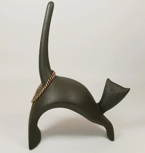 Large 11¾" Inch High Black Scaredy Cat Jewellery Toilet Roll Kitchen Roll Holder - Picture 1 of 7