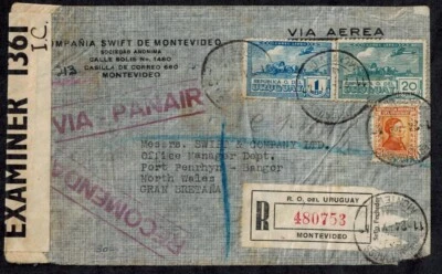 Bermuda WWII 1942 Registered Cover w/ BRNs 1175 Gray & 39268 Red - Image 1 of 4