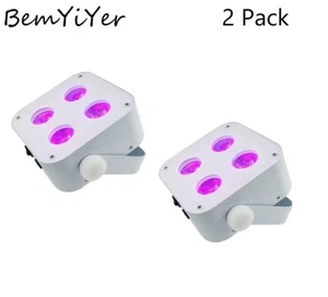 2pack DJ Battery LED slim Par Uplighters 4x18W RGBWA+UV 6in1 Wireless DMX IR - Picture 1 of 10