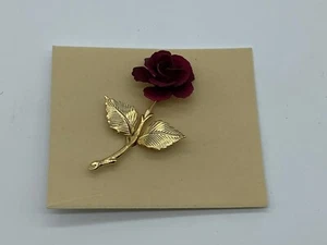 x2 Giovanni Tono Oro 3" Rosa Roja Broche Prendedor Colgante 1805/3 Lote - Imagen 1 de 6