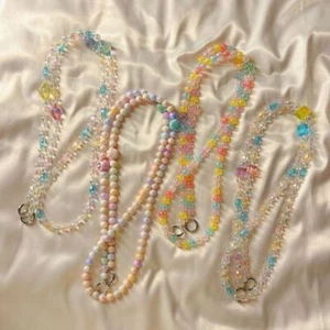 Candy Color Crossbody Bag Strap Chain Beaded Cell Phone Lanyard - Zdjęcie 1 z 6