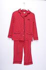 DKNY Schlafanzug Damen XS Rot mit Punkten Fleece Pyjama