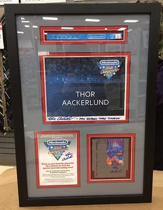 Thor Aackerlund 1990 NWC 2015 NWC Wristband Seat Card Flyer & Signed NES Game! - Picture 1 of 6