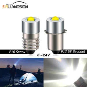 2pcs White PR2 P13.5S E10 LED Flashlight Torch Headlight Bulb Lamp 6V 9V 12V 18V - Picture 1 of 11