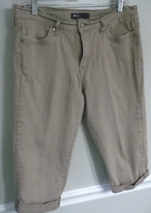 Levi Strauss Khaki Tan Cotton/Spandex Cuffed Capri Cropped Pants Size 12 - Picture 1 of 6