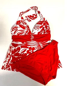 NEW Chaps Floral Tankini 10 & Mossimo Bikini L Red Women's Swimwear 2PC #032 - Picture 1 of 3