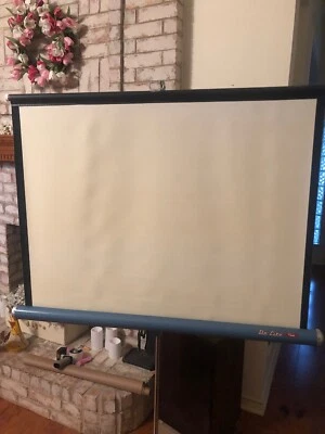 Vintage De-Lite Flyer Movie Slide Projection Screen Tripod 40” Wide - Image 1 of 4