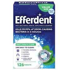 NEW Efferdent Retainer & Denture Cleaner Tablets Minty and Fresh Clean 126 Count
