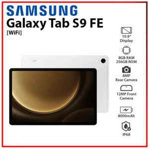 NEW Samsung Galaxy Tab S9 FE SILVER Wi-Fi 8GB+256GB Octa Core Android PC Tablet - Picture 1 of 6