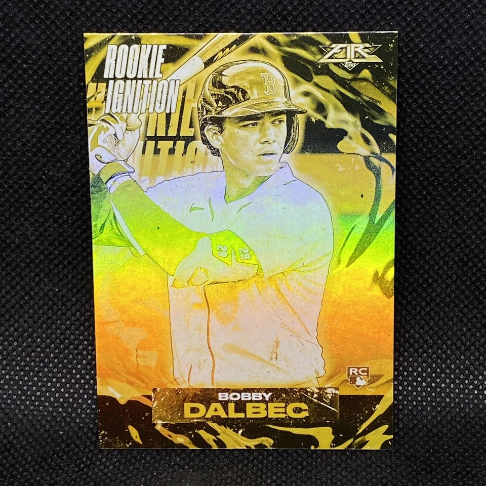 2021 Topps Fire Bobby Dalbec RC Rookie Ignition Gold Minted #19 Boston Red Sox - Image 1 of 2