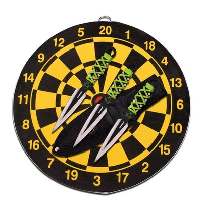 Juego de cuchillos de lanzamiento Z Hunter y tablero objetivo - Juego de 3 cuchillos, negro/satinado S... Foto 1 de 4