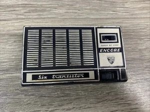 Vintage ENCORE Super Deluxe Six Transistor Pocket Radio - Clean & Working - Picture 1 of 7