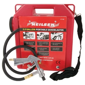PORTABLE AIR SANDBLASTER 30LB SHOT GRIT SANDBLASTING GUN HOSE HEAVY DUTY CT1109 - Picture 1 of 2