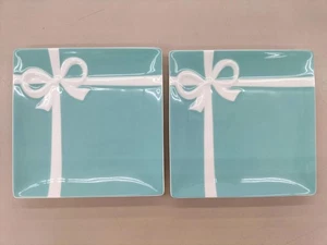 TIFFANY & Co. Tiffany Azul Cinta Plato 2 Platos Set Azul Blanco Usado con caja - Imagen 1 de 3