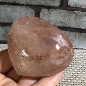 Piedra de palma corazón cristal arco iris multi inclusión espejismo rojo natural 197g d918 - Imagen 1 de 9