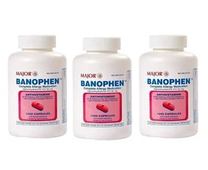 3 X Generic Benadryl Major Diphenhydramine Antihistamine 50mg 1000ct (Total 3000 - Picture 1 of 2