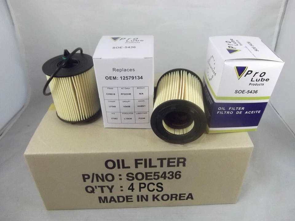 Lot 4  Engine Oil Filter SOE5436 Made In Korea Fits: GM GMC SAAB SATURN - Image 1 of 3