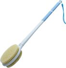 Shower Brush with Soft and Stiff Bristles, 20.5" Super Long Handle, Blue 
