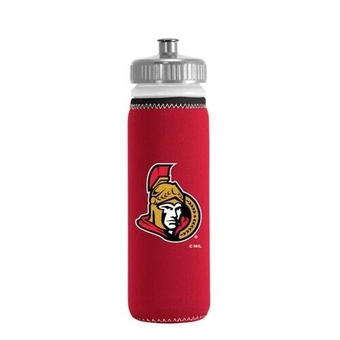 OTTAWA SENATORS 22oz SQUEEZABLE PLASTIC WATER BOTTLE (CLOSEOUT) Cover