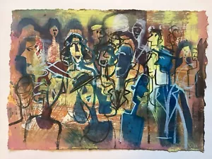 London Scenes - Soho Crowd - Original painting on card - Picture 1 of 1