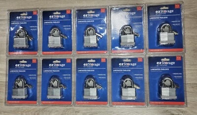 10 Pack 1 3/4" Laminated Padlock High Security Laminated Steel Anti Pick 5 Pin  - Image 1 of 4
