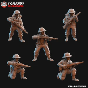 British Army Riflemen Troops, WW2 Wargames Historical British Soldier Miniature - Picture 1 of 1