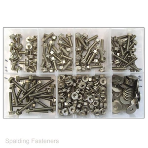 Assorted A2 Stainless Steel M5 Fully Threaded Flanged Hex Bolts + Nuts & Washers - Picture 1 of 8