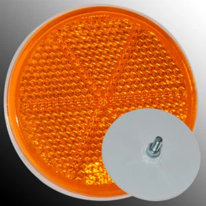 Rückstrahler gelb Reflektor Katzenauge rund für Anhänger 60 mm Seitenstrahler - Bild 1 von 4