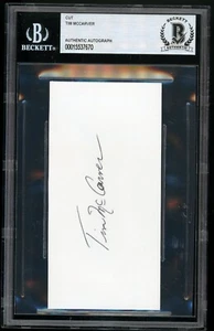 TIM McCARVER Signed Cut Index Card Auto Beckett BAS Certified Authentic - Picture 1 of 2